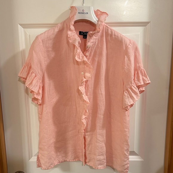 J. Crew Cottage Linen Ruffle Top - Picture 3 of 4
